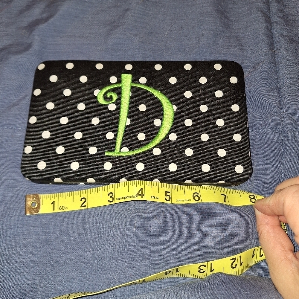 Black and White Letter D Initial Polka Dot Wallet